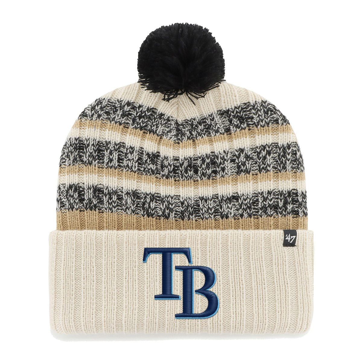 mens tampa bay rays 47 natural tavern cuffed knit hat with pom Collection | Tampa Bay Rays Proshop - Official Rays Jerseys & Caps