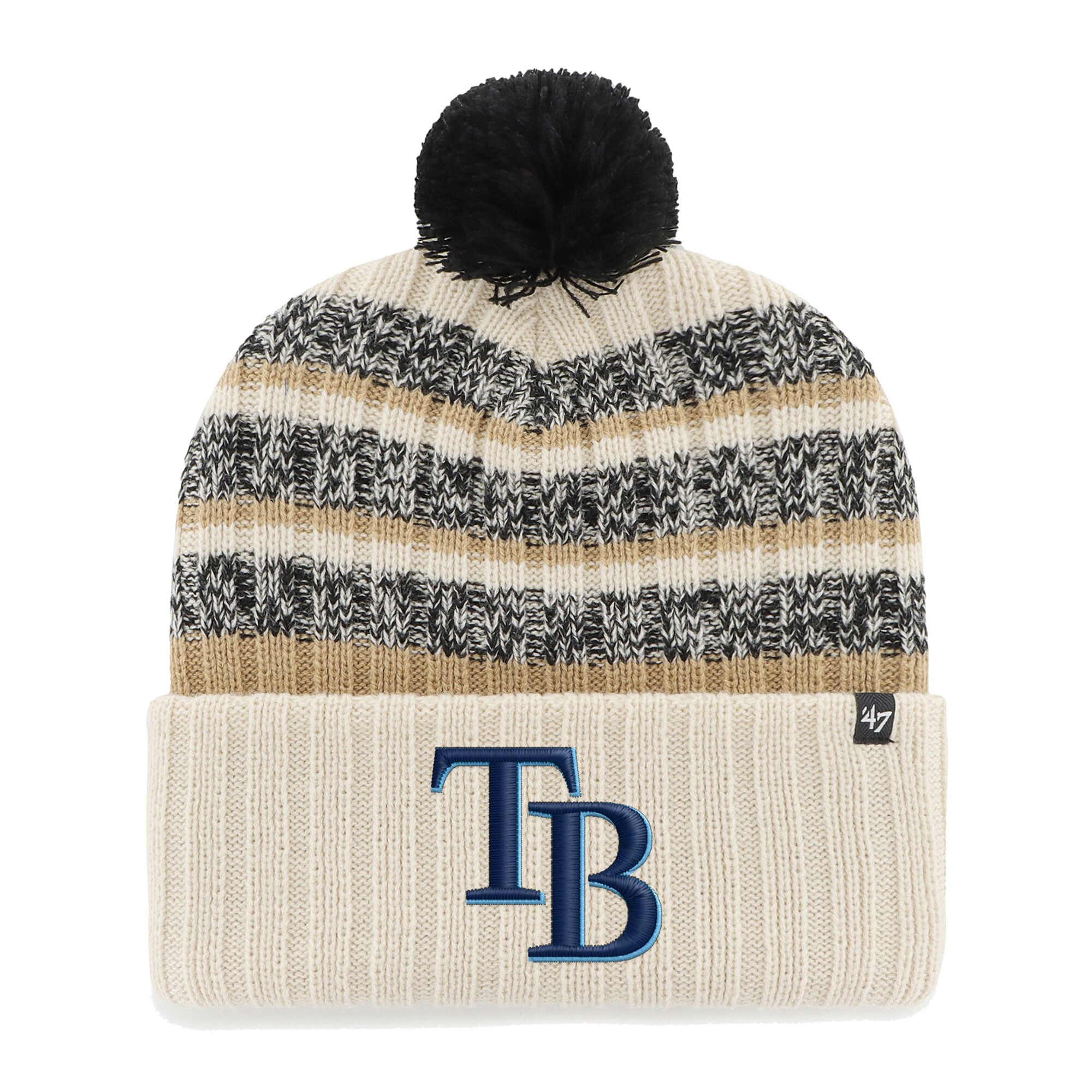 mens tampa bay rays 47 natural tavern cuffed knit hat with pom Collection | Tampa Bay Rays Proshop - Official Rays Jerseys & Caps