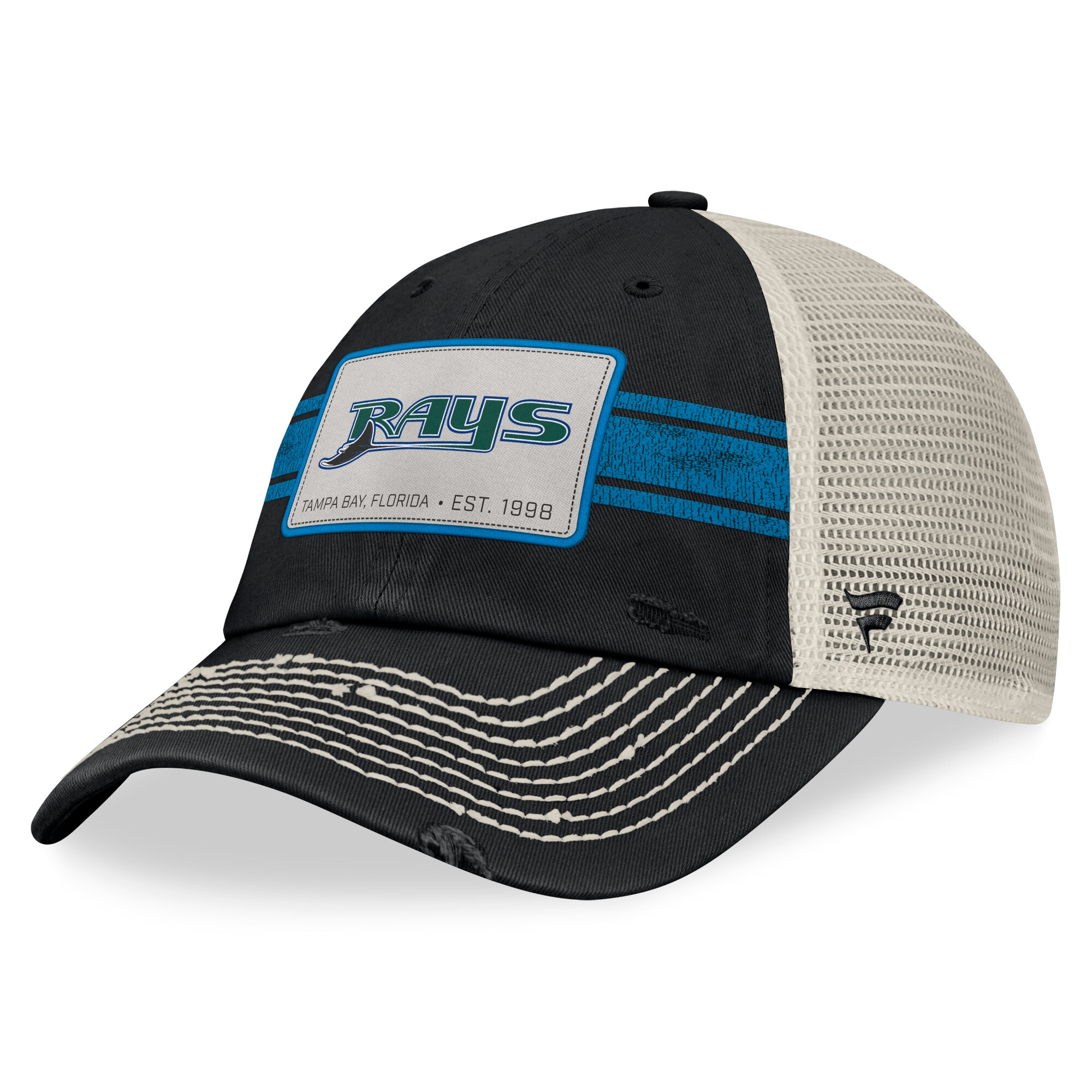 mens tampa bay rays fanatics blacknatural heritage stripe trucker adjustable hat Collection | Tampa Bay Rays Proshop - Official Rays Jerseys & Caps