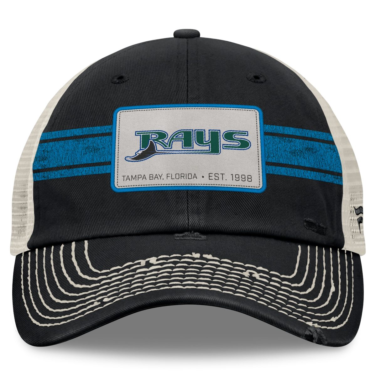 mens tampa bay rays fanatics blacknatural heritage stripe trucker adjustable hat Collection | Tampa Bay Rays Proshop - Official Rays Jerseys & Caps