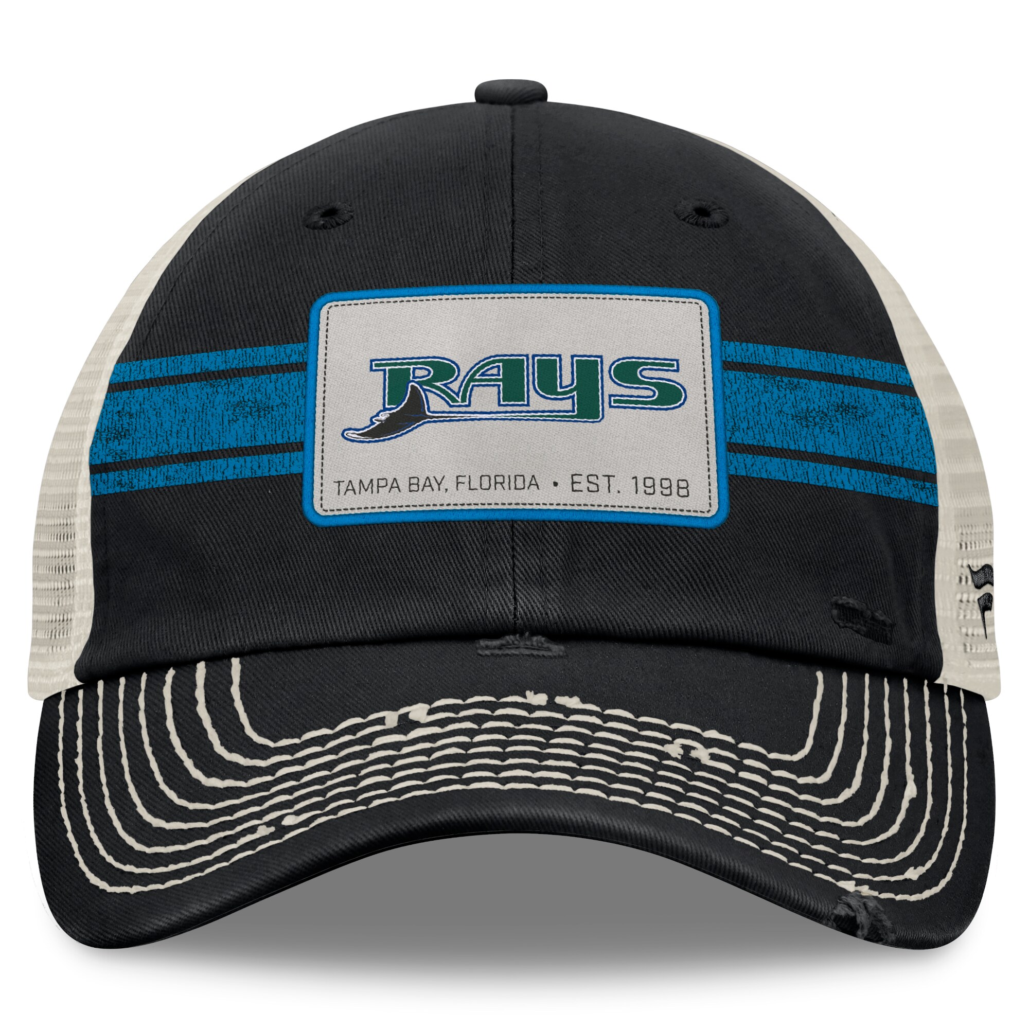 mens tampa bay rays fanatics blacknatural heritage stripe trucker adjustable hat Collection | Tampa Bay Rays Proshop - Official Rays Jerseys & Caps