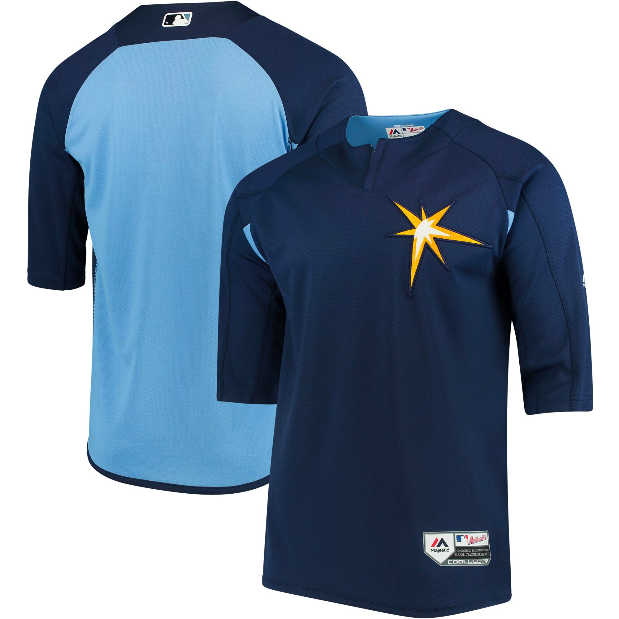 mens tampa bay rays majestic navylight blue authentic collection on-field 34-sleeve batting practice jersey Collection | Tampa Bay Rays Proshop - Official Rays Jerseys & Caps