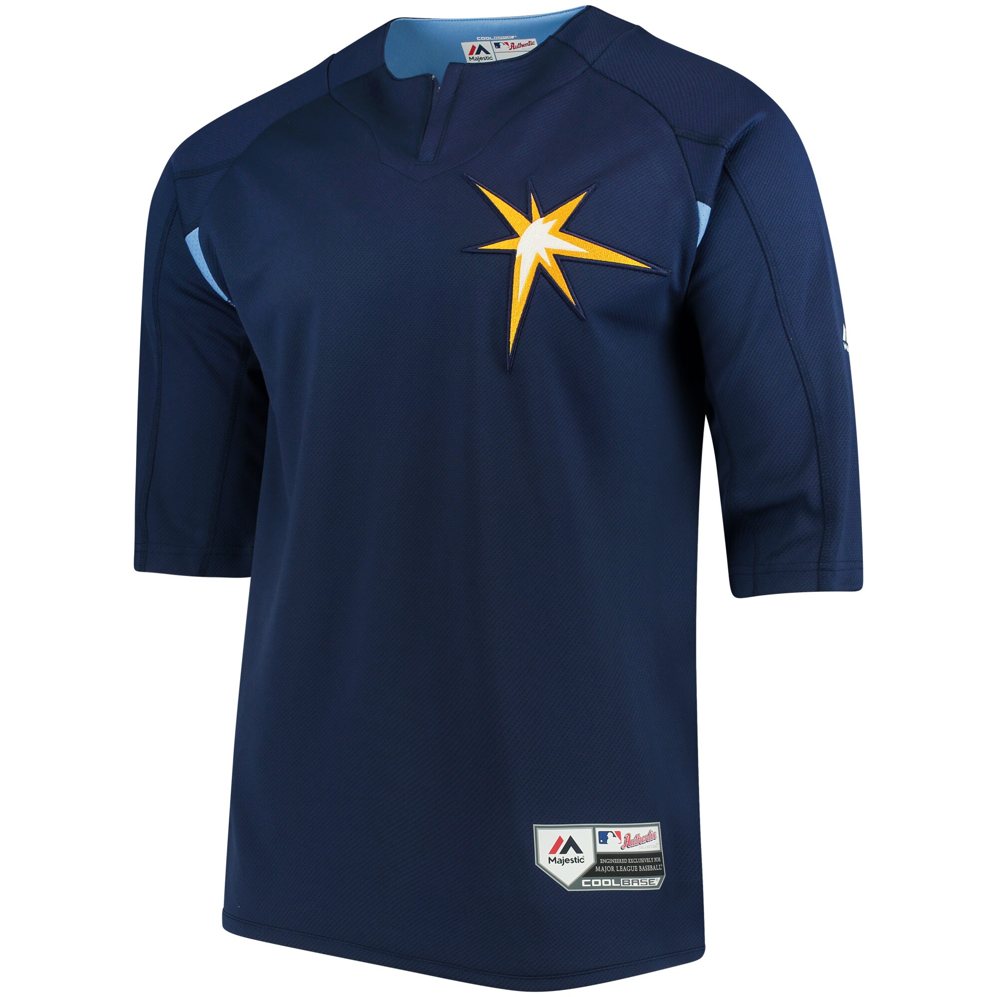 mens tampa bay rays majestic navylight blue authentic collection on-field 34-sleeve batting practice jersey Collection | Tampa Bay Rays Proshop - Official Rays Jerseys & Caps