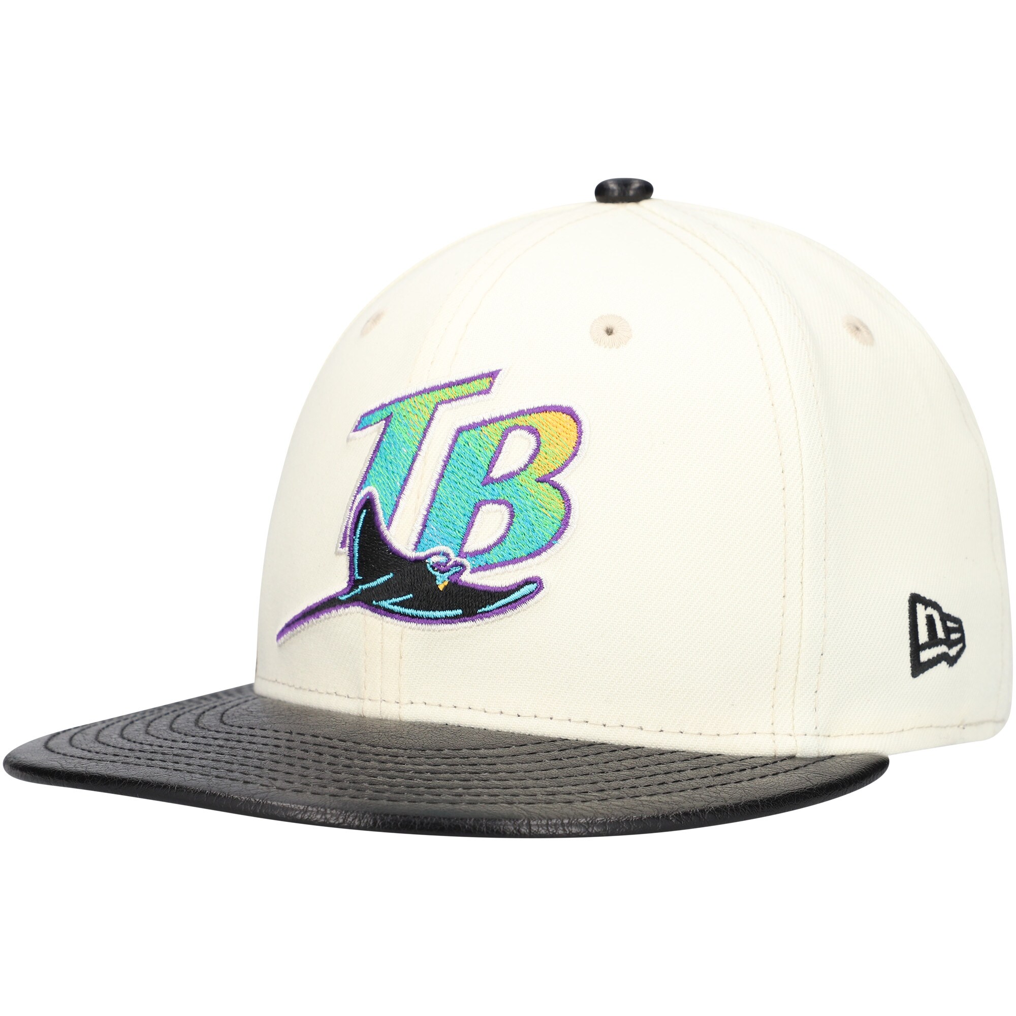 mens tampa bay rays new era cream game night leather visor 59fifty fitted hat Collection | Tampa Bay Rays Proshop - Official Rays Jerseys & Caps