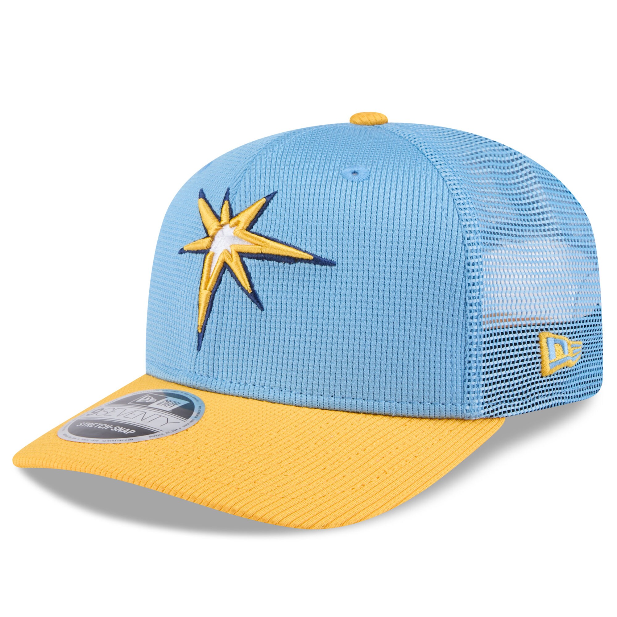 mens tampa bay rays new era light bluegold 2025 spring training 9seventy stretch-snap trucker hat Collection | Tampa Bay Rays Proshop - Official Rays Jerseys & Caps
