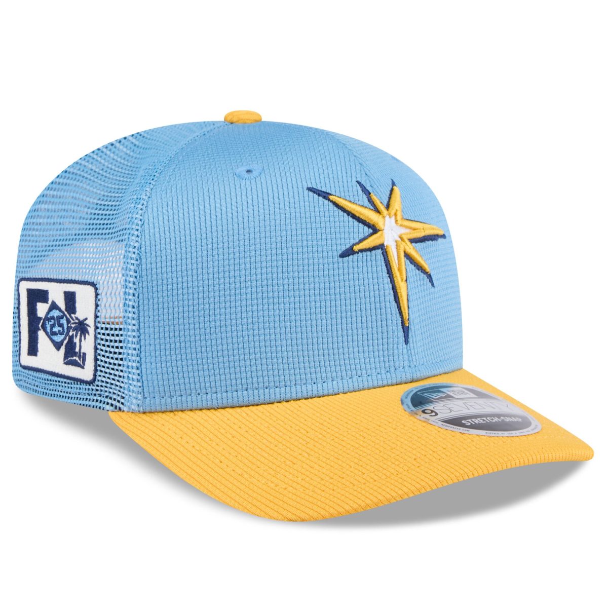 mens tampa bay rays new era light bluegold 2025 spring training 9seventy stretch-snap trucker hat Collection | Tampa Bay Rays Proshop - Official Rays Jerseys & Caps