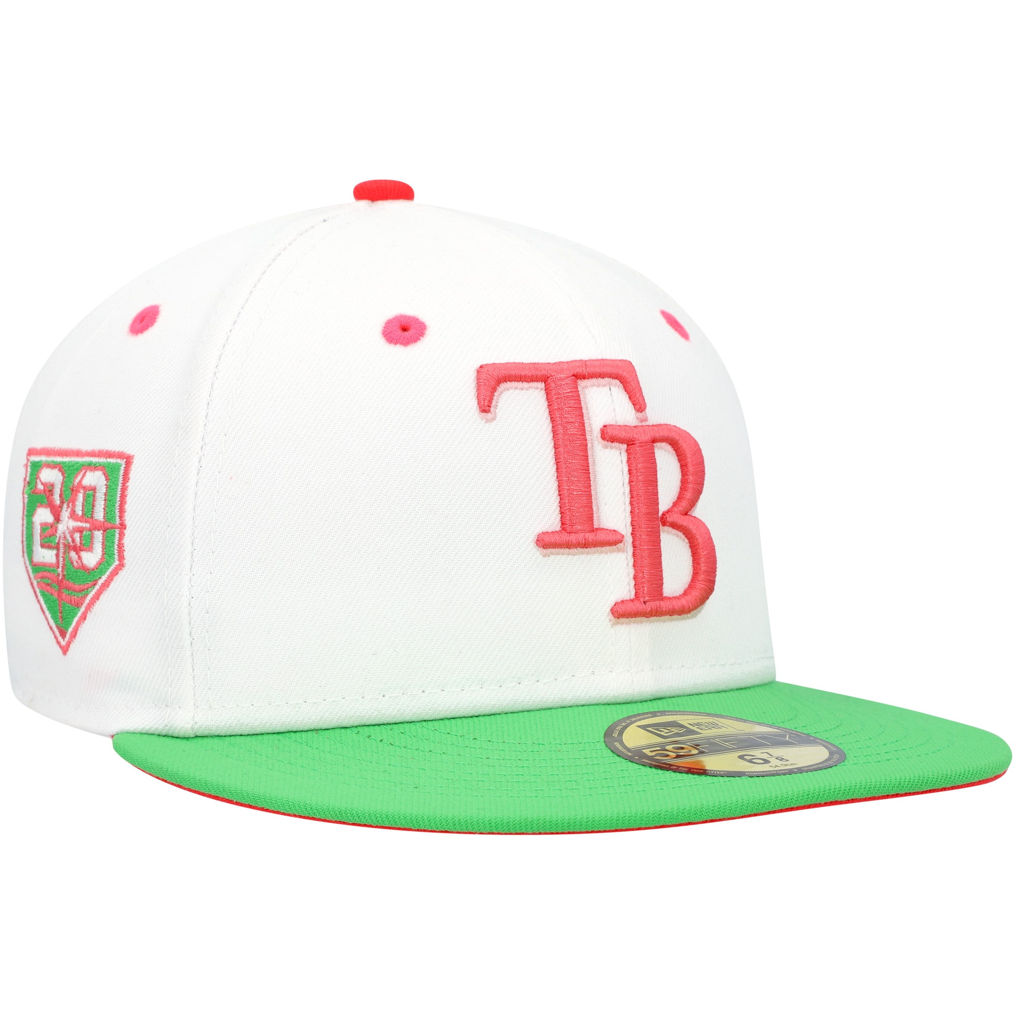 mens tampa bay rays new era whitegreen 20th anniversary watermelon lolli 59fifty fitted hat Collection | Tampa Bay Rays Proshop - Official Rays Jerseys & Caps