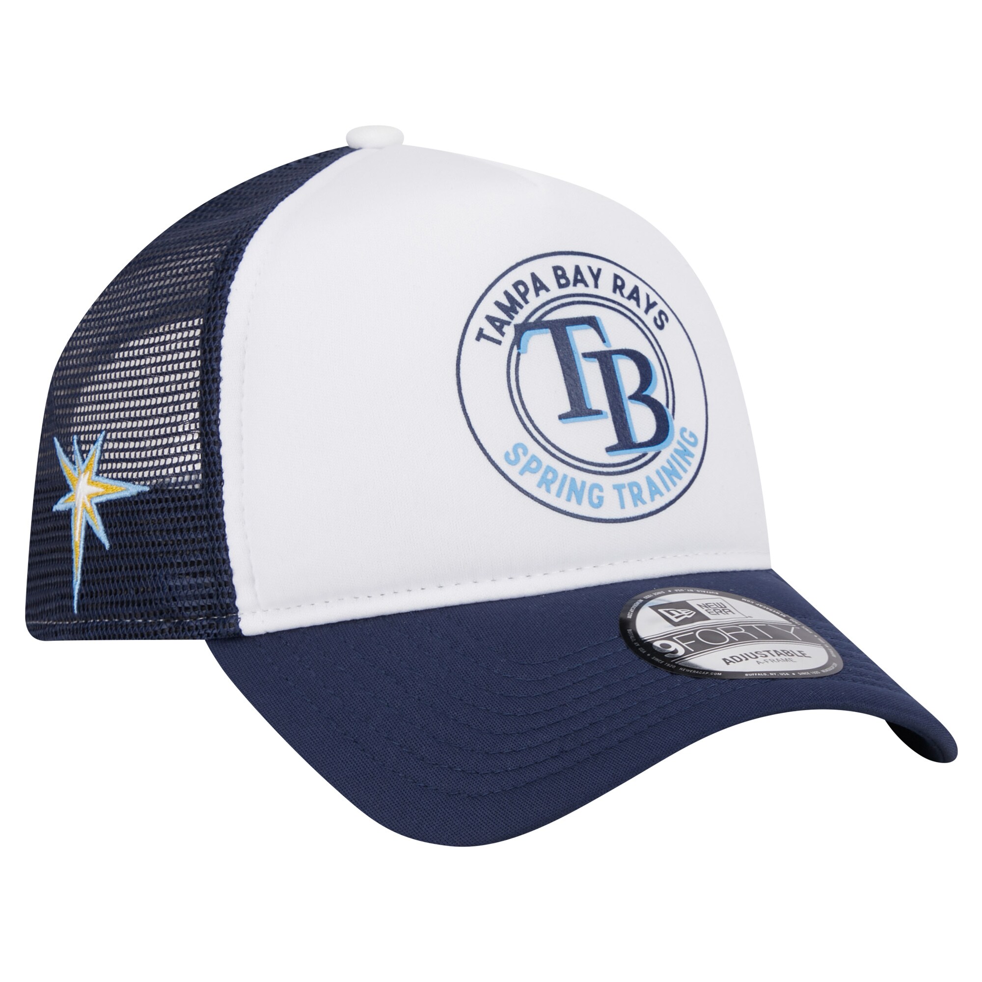 mens tampa bay rays new era whitenavy spring training circle foam a-frame 9forty trucker adjustable hat Collection | Tampa Bay Rays Proshop - Official Rays Jerseys & Caps