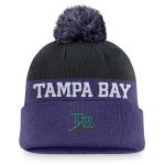 mens tampa bay rays nike purple rewind peak cuffed knit hat with pom Collection | Tampa Bay Rays Proshop - Official Rays Jerseys & Caps