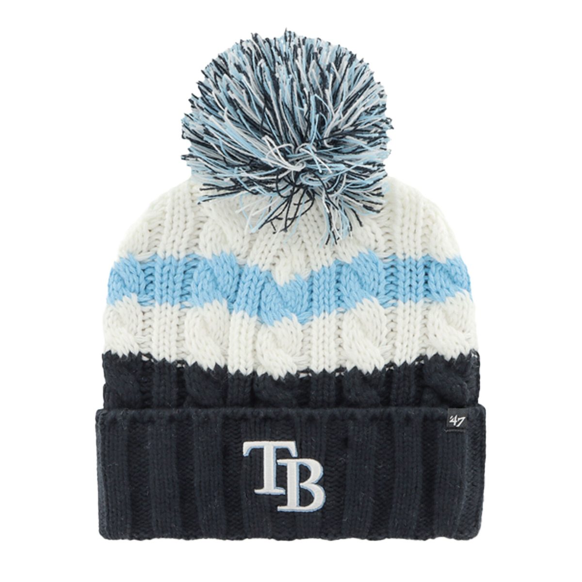 womens tampa bay rays 47 whitenavy ashfield cuffed knit hat with pom Collection | Tampa Bay Rays Proshop - Official Rays Jerseys & Caps