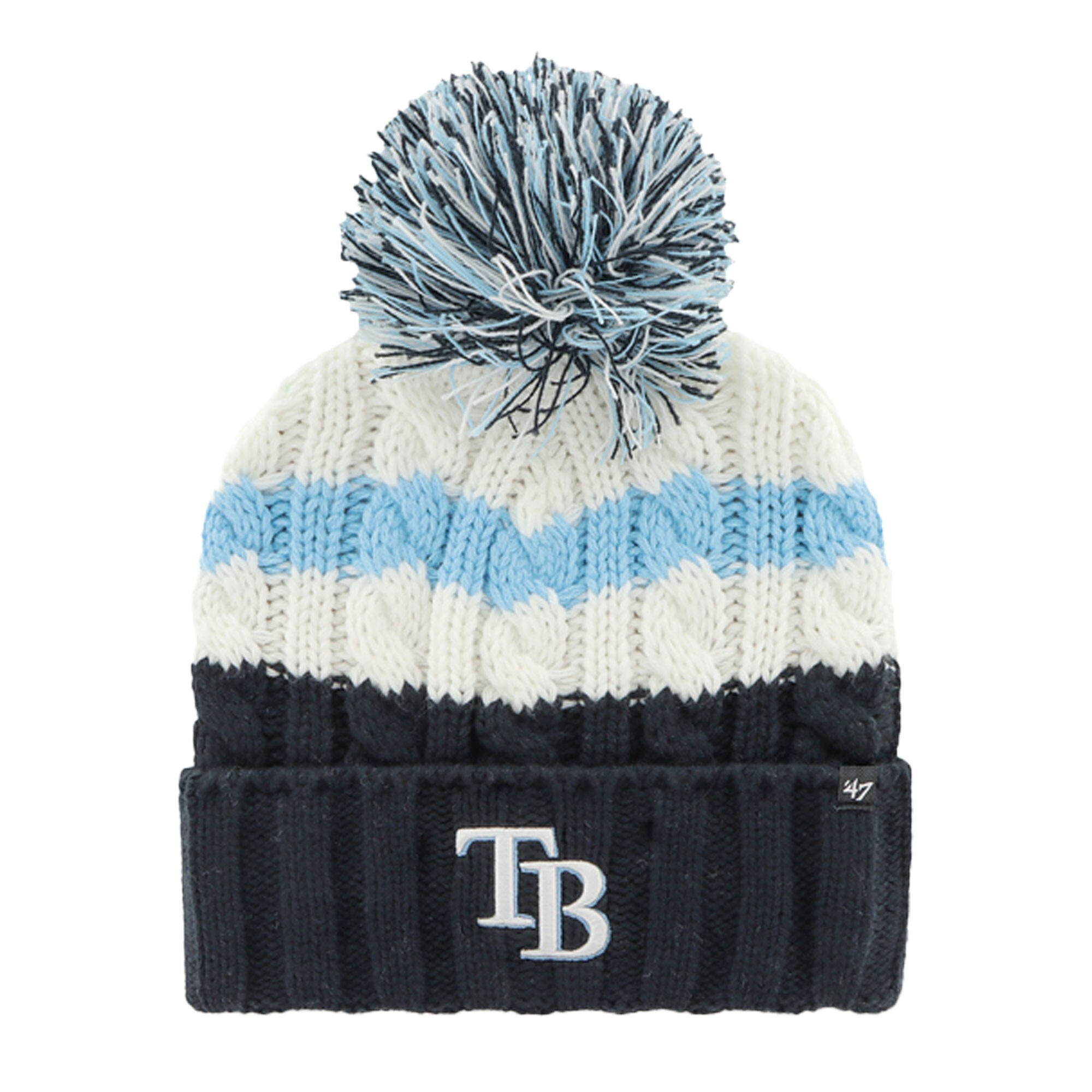 womens tampa bay rays 47 whitenavy ashfield cuffed knit hat with pom Collection | Tampa Bay Rays Proshop - Official Rays Jerseys & Caps