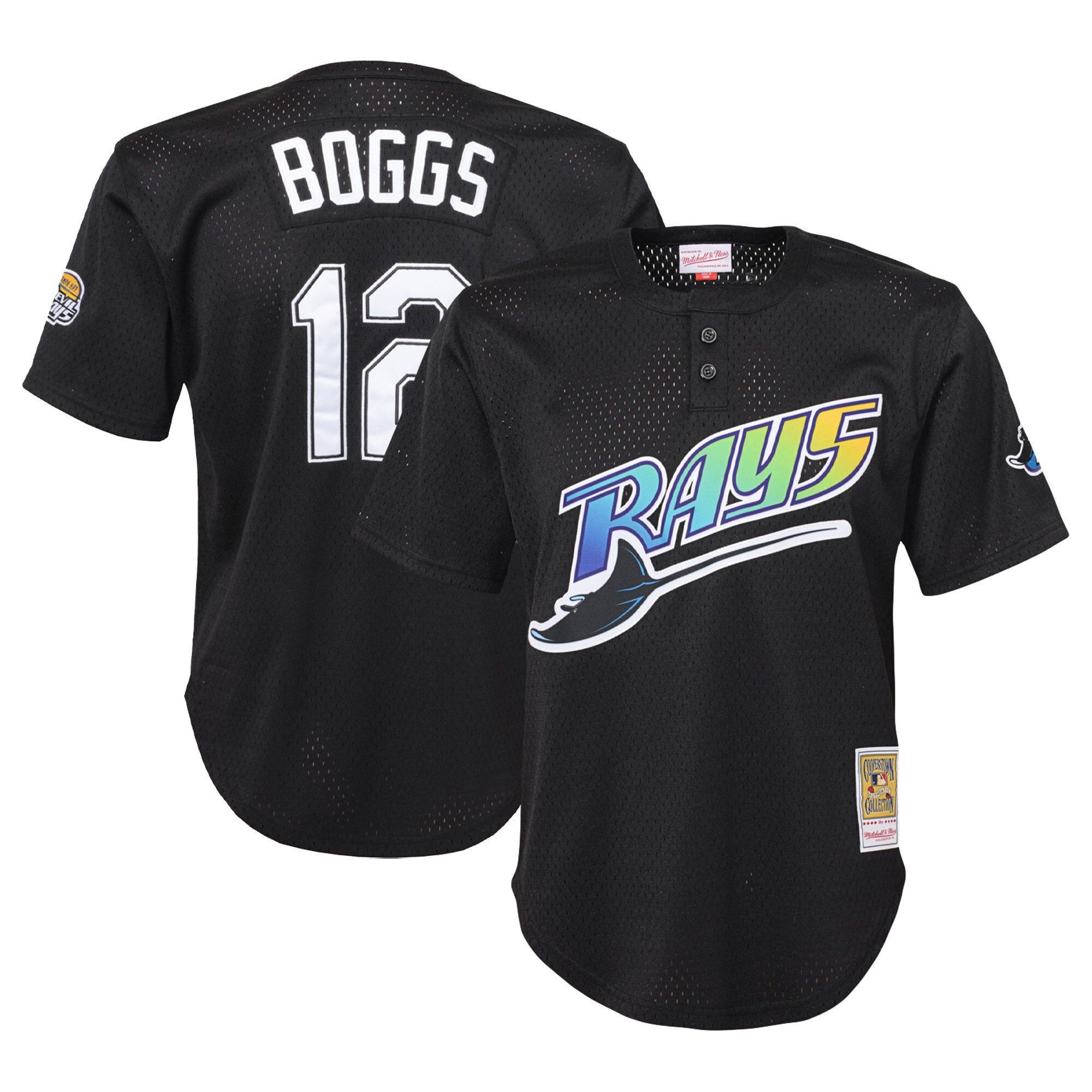 youth tampa bay rays wade boggs mitchell  ness black cooperstown collection mesh batting practice jersey Collection | Tampa Bay Rays Proshop - Official Rays Jerseys & Caps